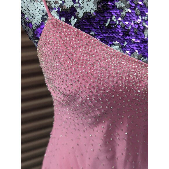 Cache Size 2 Pink Crystal Embellished Full Length Gown Evening Formal Prom Dress - Picture 9 of 16
